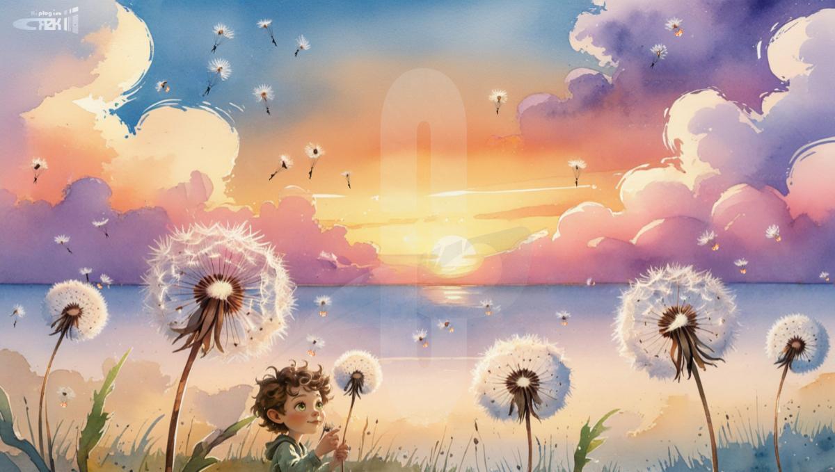Pusteblumen – Illustration zum Text Geburtstag Pusteblumen - Illustration zum Text Geburtstag